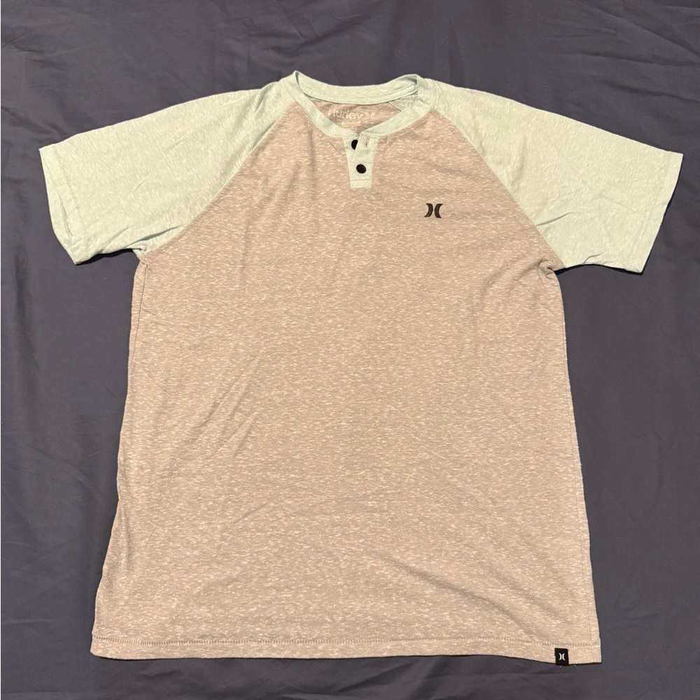 Hurley Gray and Blue Short Sleeve Tee